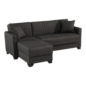 Corner sofa bed reversible Stashio Argos The Classic anthracite fabric 202x143x84cm