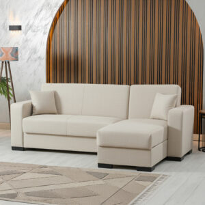 Corner sofa bed reversible Dumma Argos The Classic cream fabric 226x148x86cm