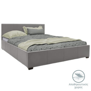 Double bed Norse Argos The Classic PU with storage space in grey matte 160x200cm