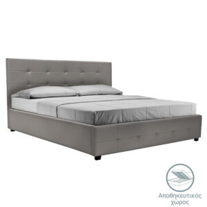Double bed Roi Argos The Classic pu with storage space in grey matte 160x200cm