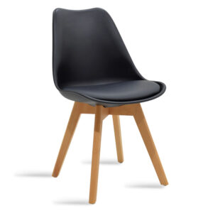 Chair Gaston Argos The Classic PP with PU color black - oak 43x51x75cm