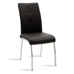 Ariadne Argos The Classic PU chair in black shade black-chrome leg 43x63x96cm