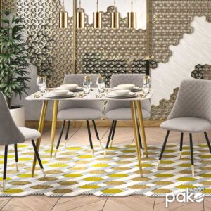 029 000086 1 Dining table Paris Argos The Classic glass 8mm marble pattern-golden 120x80x75cm