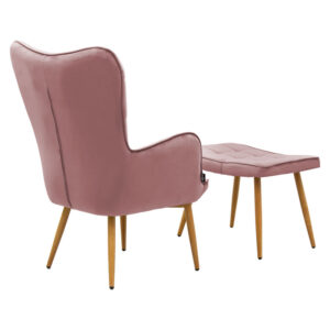 029 000156 2 Maddison armchair with footrest-cushion Argos The Classic velvet rotten apple-natural 68x72x98cm
