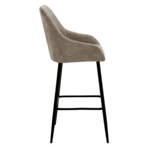 029 000181 2 Bar Stool Empower metal black legs-fabric antique grey-brown color