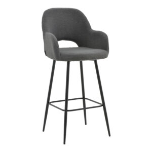 Bar stool Renish Argos The Classic bouclé grey-metallic black leg 51x57x114cm