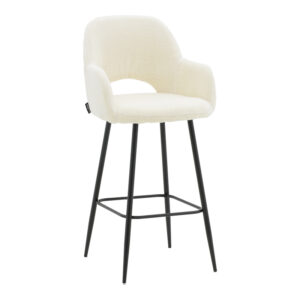 Bar stool Renish Argos The Classic ivary teddy fabric-metal black leg 51x57x114cm