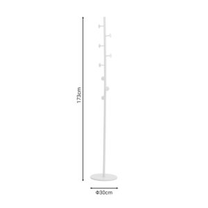 029 000228 3 Coat stand Kroker Argos The Classic white metal 30x30x173cm