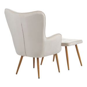 029 000245 1 Maddison armchair with footrest-cushion Argos The Classic cream velvet-natural leg 68x72x98cm