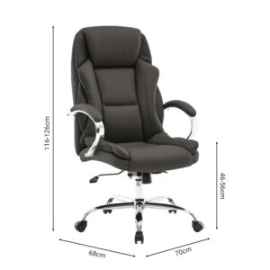 033 000018 3 Manager office chair Verxian Argos The Classic black pu 70x68x116cm