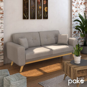 035 000012 1 2 seater sofa-bed Carmelo Argos The Classic fabric beige-grey 214x80x86 cm