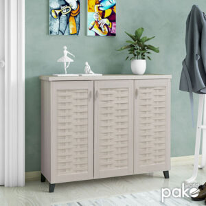 049 000005 Shoe cabinet MANTAM Argos The Classic 16 pairs white-grey 115.5x40x92cm
