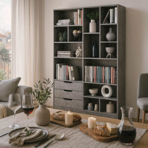 Bookcase Lucinda Argos The Classic gray oak 120x29.8x180.5cm