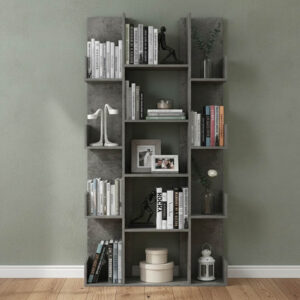 049 000093 Charles Argos The Classic melamine bookcase gray oak 90x31x182.5cm