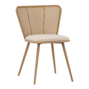 Daniele chair Argos The Classic pe rattan beige-fabric beige-metal natural 46.5x57.5x77.5cm