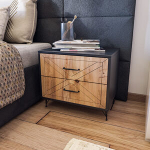 071 000789 1 Nightstand PWF-0279 Argos The Classic with 2 drawers in dark grey - pine colour 50x40x55cm