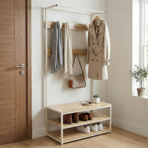Entrance unit Ralph Argos The Classic MDF in white-oak color 80x40x170cm