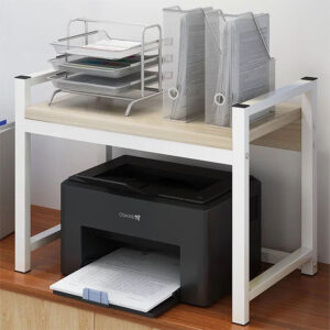 072 000046 1 table shelf unit Cadia Argos The Classic metallic in white-natural color 53x35x44cm