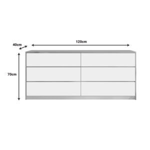 072 000099 1 Kuanger Argos The Classic chest of drawers in white-natural shade 120x40x70cm