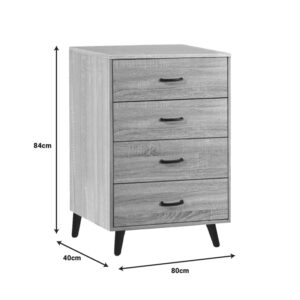 072 000117 1 Adrenile Argos The Classic mdf chest of drawers in natural shade and black metal leg 80x40x84cm