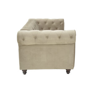 074 000028 3 Two-seater sofa Chesterfield type Argos The Classic velvet in beige shade 160x84x67cm