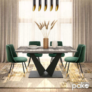 093 000008 1 Gordon Argos The Classic expanding gray cement table - black metal leg 160-200x90x75cm