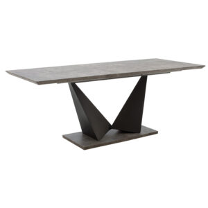093 000008 3 Gordon Argos The Classic expanding gray cement table - black metal leg 160-200x90x75cm