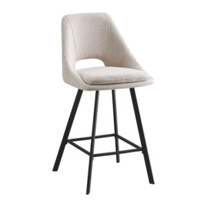 Bar stool Initiate Argos The Classic cream fabric-leg black metal 48x56x98cm