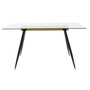 101 000019 2 Dining trable Astrid Argos The Classic glass 10mm black legs 140x80x75cm