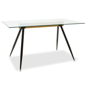 101 000019 Dining trable Astrid Argos The Classic glass 10mm black legs 140x80x75cm