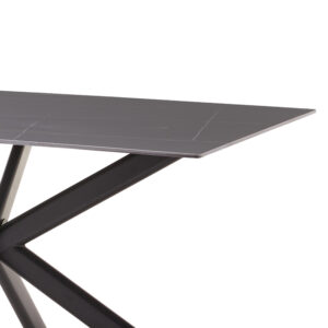 101 000084 2 Dinning table Bethan Argos The Classic sintered stone grey cement - metal black leg design 180x90x75cm