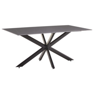101 000084 Dinning table Bethan Argos The Classic sintered stone grey cement - metal black leg design 180x90x75cm
