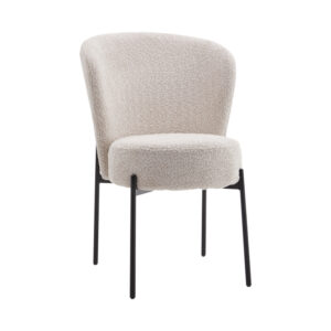 Chair Houlian Argos The Classic ecru fabric-black metal leg 46x66x89cm