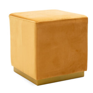 110 000034 Pyra Argos The Classic stool golden velvet - golden metal 39x39x41cm