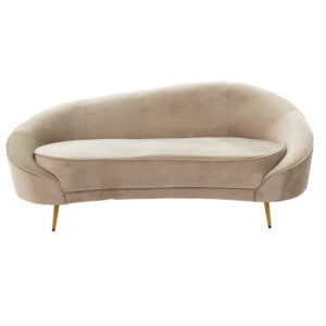 110 000044 1 3 seater sofa Amora Argos The Classic in beige velvet - golden metal 180x81x77cm