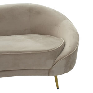110 000044 2 3 seater sofa Amora Argos The Classic in beige velvet - golden metal 180x81x77cm