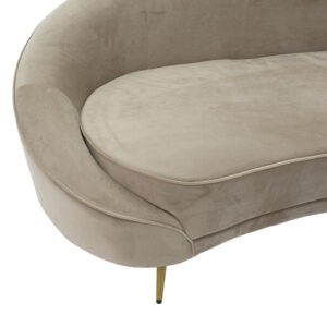 110 000044 3 3 seater sofa Amora Argos The Classic in beige velvet - golden metal 180x81x77cm