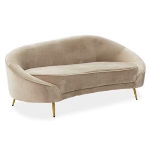 110 000044 3 seater sofa Amora Argos The Classic in beige velvet - golden metal 180x81x77cm