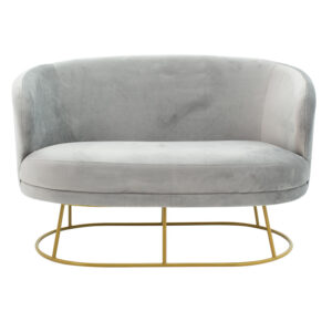 110 000046 2 2 seater sofa Rony Argos The Classic grey velvet - golden metal 132x82x83cm