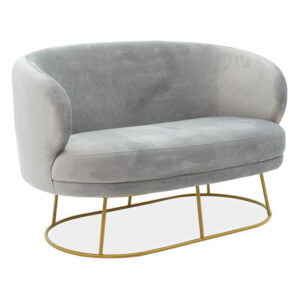 110 000046 2 seater sofa Rony Argos The Classic grey velvet - golden metal 132x82x83cm