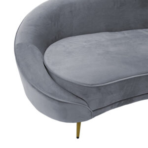 110 000049 2 3 seater sofa Amora Argos The Classic dark grey velvet - golden metal 180x81x77cm