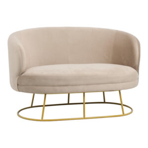 2 seat sofa Rony Argos The Classic velvet beige-golden metal leg 135x75x85cm