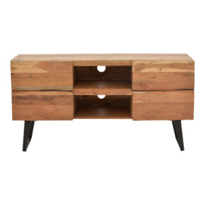 113 000038 2 TV cabinet Dervie Argos The Classic natural solid acacia wood 130x43.5x66.5cm