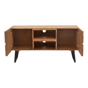113 000038 3 TV cabinet Dervie Argos The Classic natural solid acacia wood 130x43.5x66.5cm