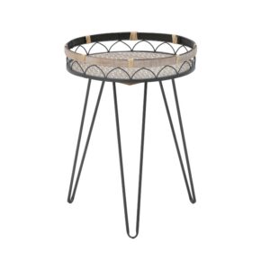 115 003181 1 Coffe table Erzmo Argos The Classic natural-black metal-wood D40x56cm