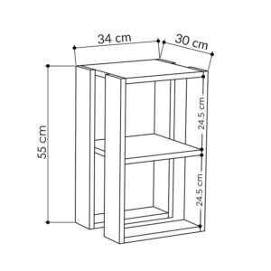 119 001178 2 Nightstand Passion Argos The Classic in white color 34x30x55cm