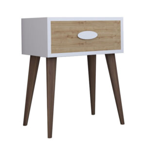 Nightstand Labow Argos The Classic with a drawer walnut-white-sonoma 45x30x57.5cm
