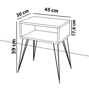 120 000400 3 Nighstand Naida Argos The Classic white melamine 45x30x57cm