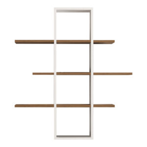 120 000448 2 Akira Argos The Classic melamine wall shelf in walnut-white shade 96x19.5x101cm