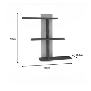 120 000453 1 Norman Argos The Classic melamine wall shelf in walnut-white shade 110x19.5x90cm